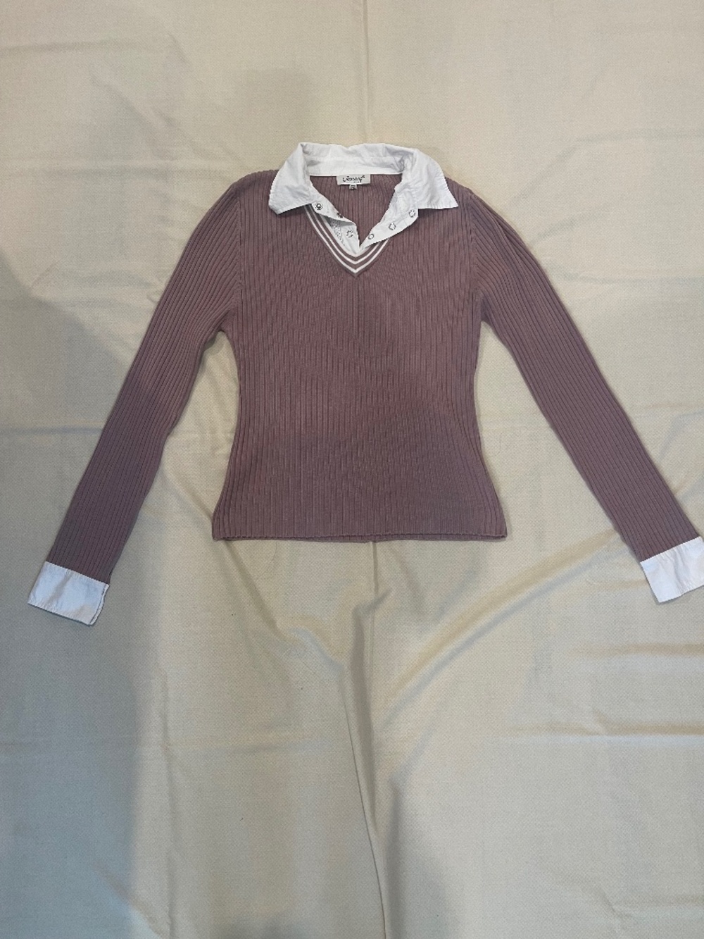 Jessica size M(8-10) sweater with shirt collar and cuffs